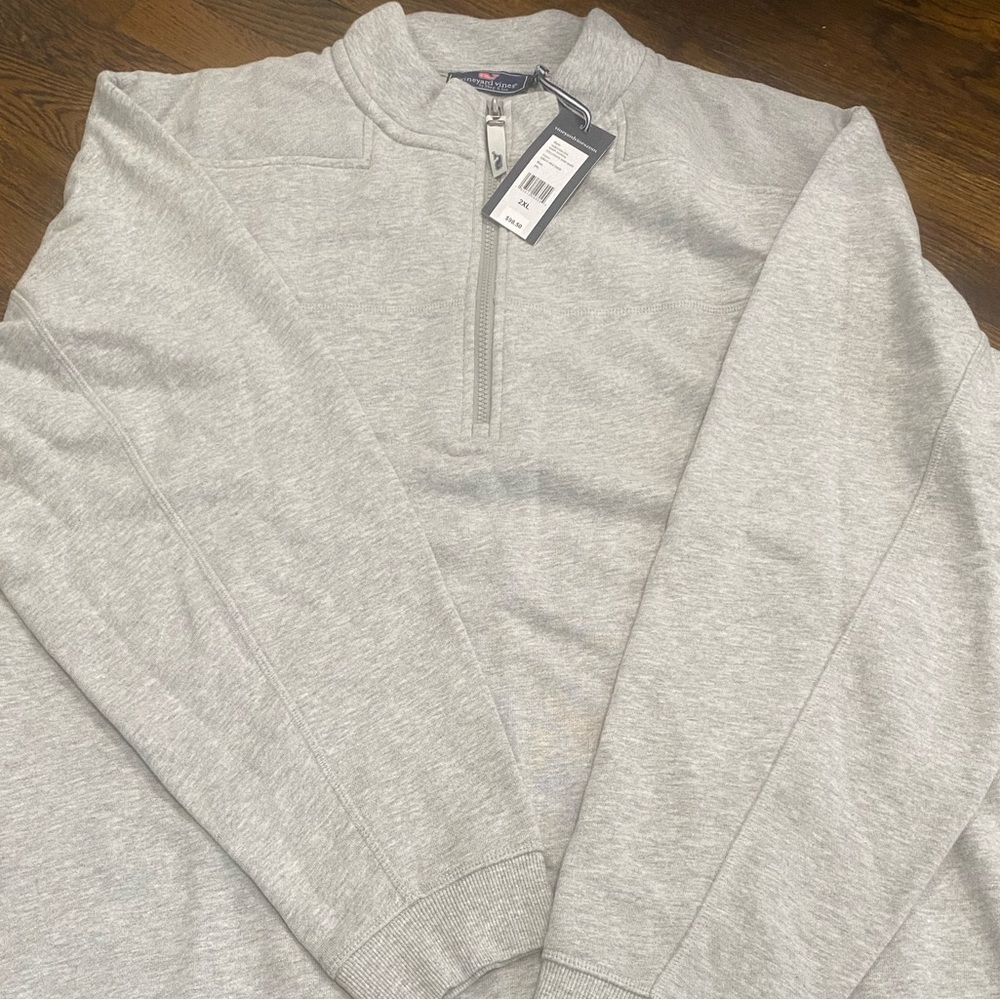 NWT Men’s Vineyard Vine Collegiate Shep Shirt 3/4 Zip Gray Heather 2XL